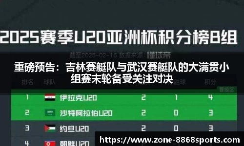 重磅预告：吉林赛艇队与武汉赛艇队的大满贯小组赛末轮备受关注对决